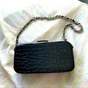 Faux croc print clutch purse